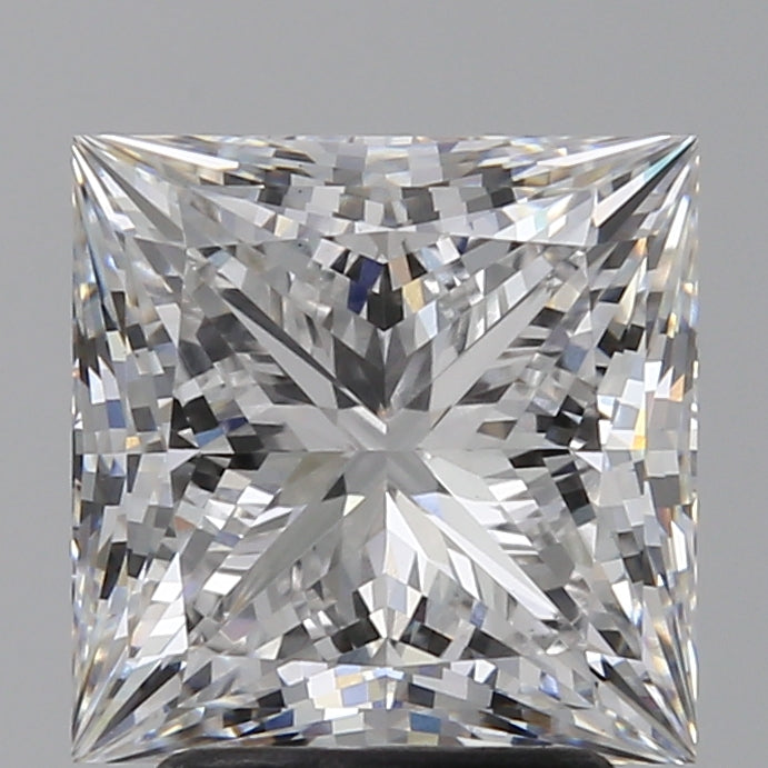 3.07 Carat Princess Lab Diamond with  Cut Diamond in 14KT  view 1
