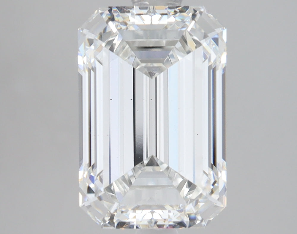 3.36 Carat Emerald Lab Diamond with  Cut Diamond in 14KT  view 1
