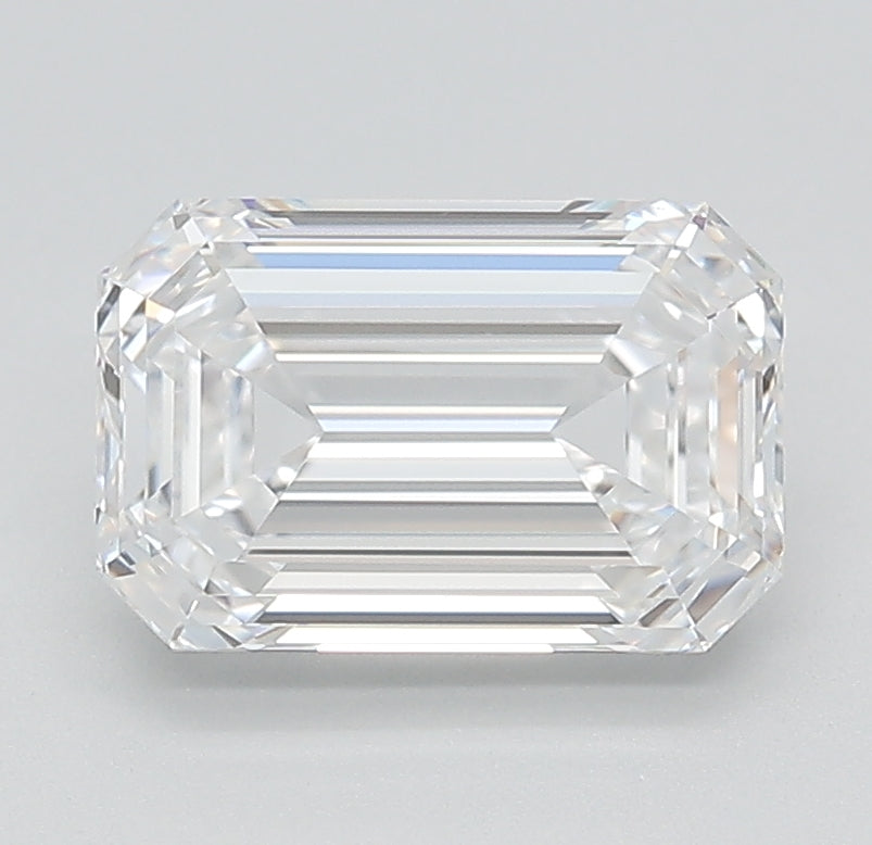2.02 Carat Emerald Lab Diamond with  Cut Diamond in 14KT  view 1
