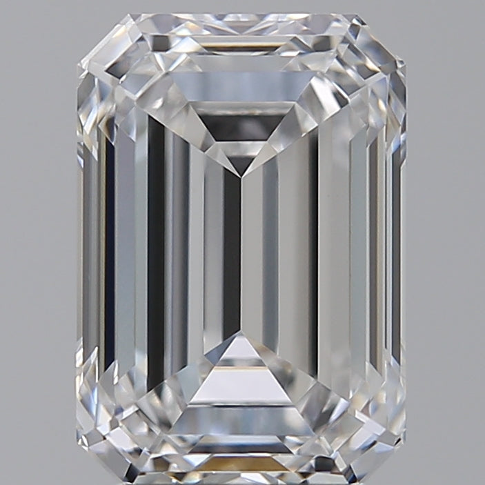 3.54 Carat Emerald Lab Diamond with  Cut Diamond in 14KT  view 1
