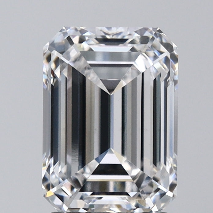 2.56 Carat Emerald Lab Diamond with  Cut Diamond in 14KT  view 1

