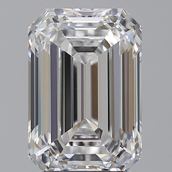 3.02 Carat Emerald Lab Diamond with  Cut Diamond in 14KT  view 1
