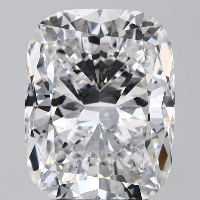 4.03 Carat Cushion Lab Diamond with  Cut Diamond in 14KT  view 1
