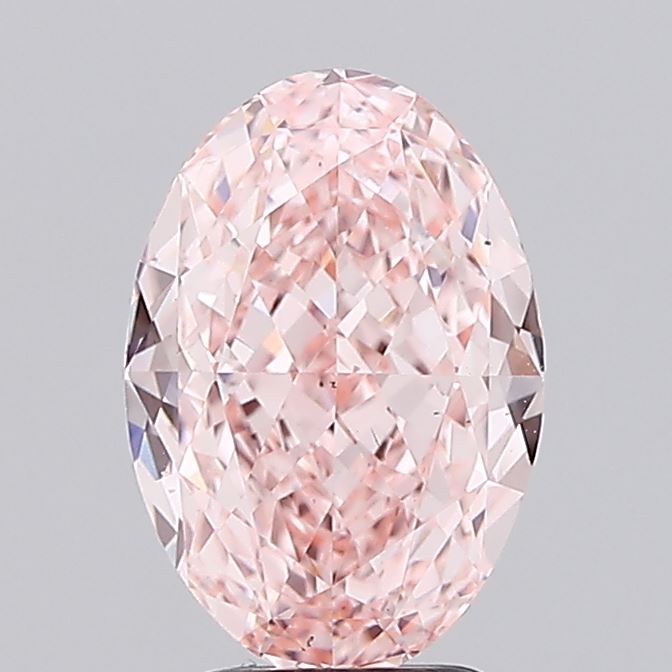3.29 Carat Oval Lab Diamond with  Cut Diamond in 14KT  view 1
