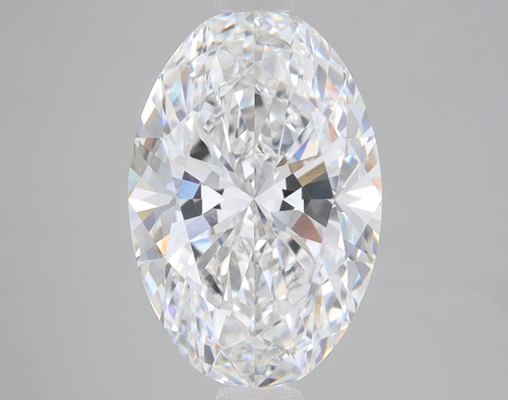 3.4 Carat Oval Lab Diamond with  Cut Diamond in 14KT  view 1
