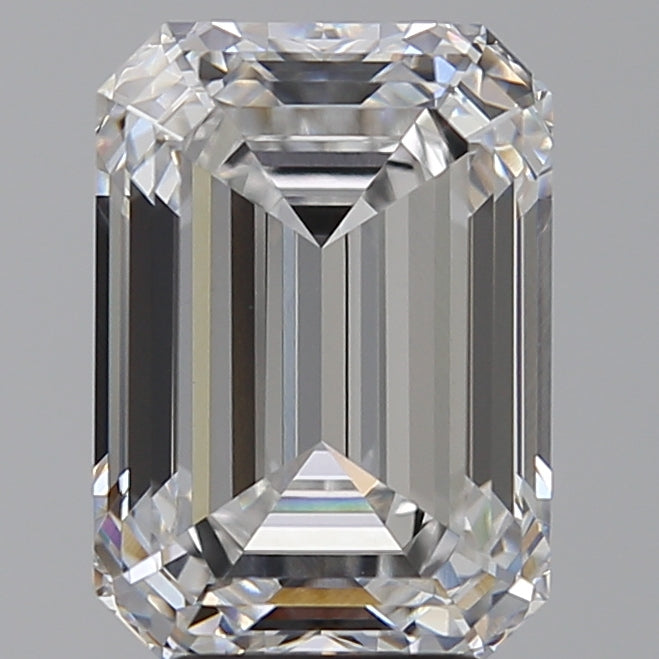 5.08 Carat Emerald Lab Diamond with  Cut Diamond in 14KT  view 1
