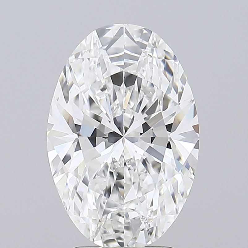 3.51 Carat Oval Lab Diamond with  Cut Diamond in 14KT  view 1
