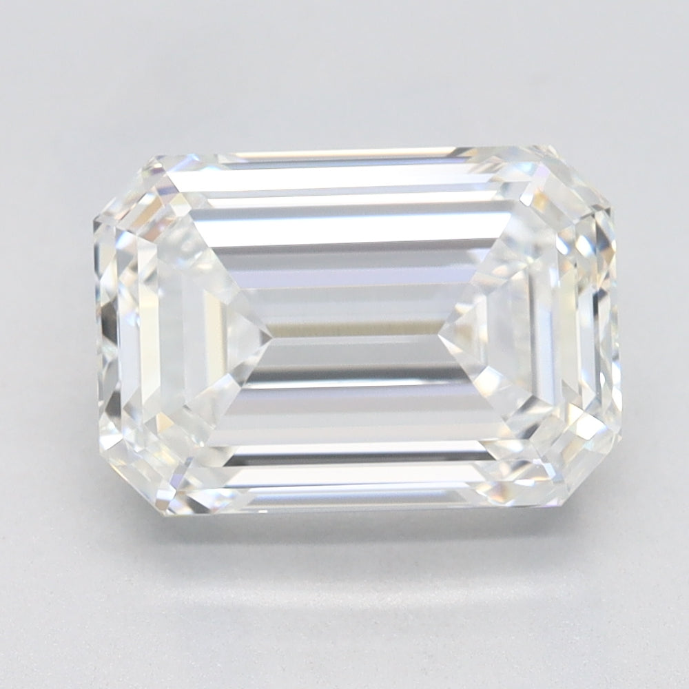 2.6 Carat Emerald Lab Diamond with  Cut Diamond in 14KT  view 1
