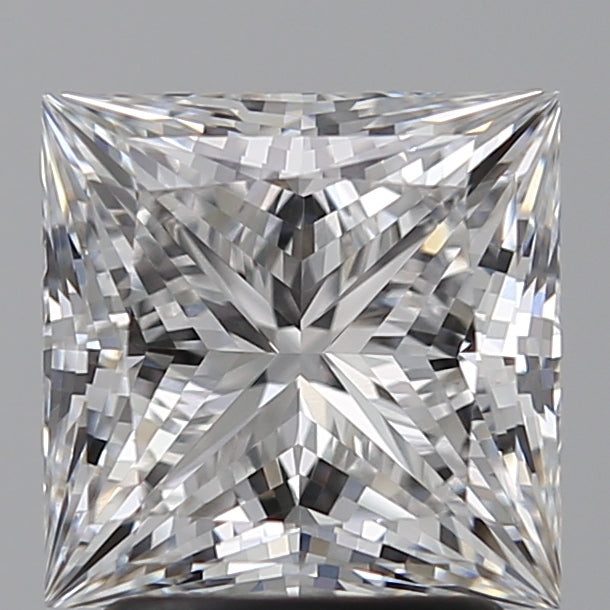 2.54 Carat Princess Lab Diamond with  Cut Diamond in 14KT  view 1
