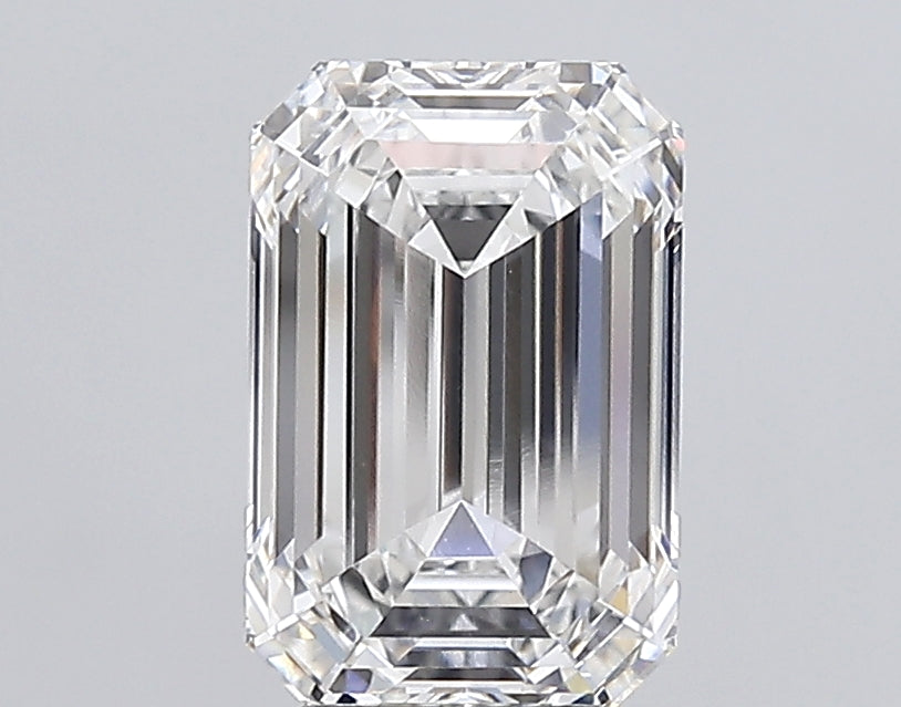 5.69 Carat Emerald Lab Diamond with  Cut Diamond in 14KT  view 1
