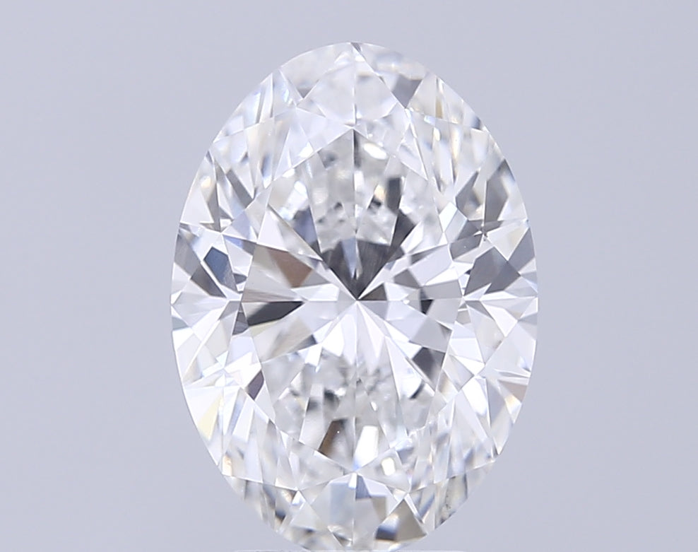 4.53 Carat Oval Lab Diamond with  Cut Diamond in 14KT  view 1
