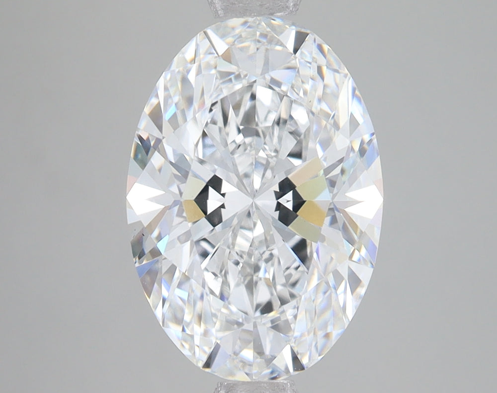 3.85 Carat Oval Lab Diamond with  Cut Diamond in 14KT  view 1
