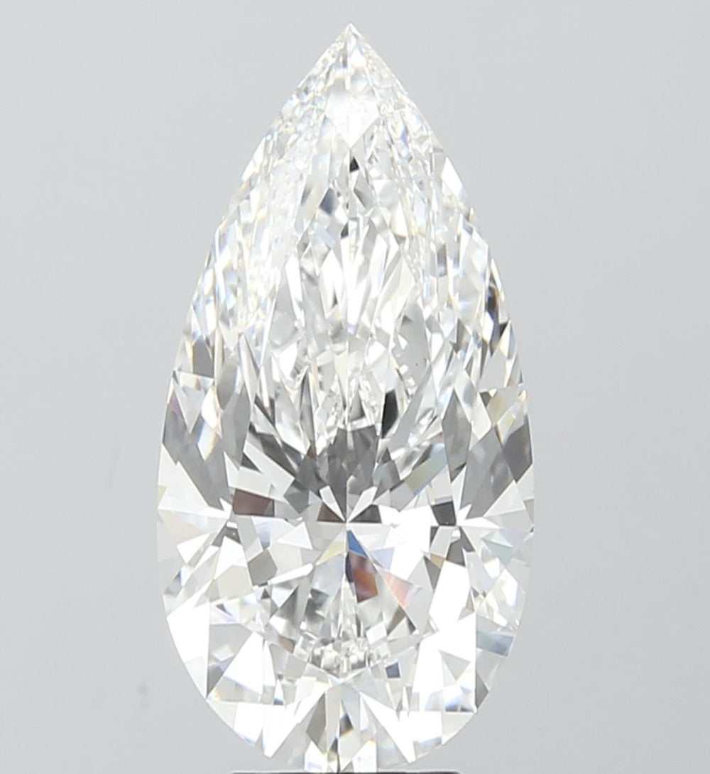 4.09 Carat Pear Lab Diamond with  Cut Diamond in 14KT  view 1
