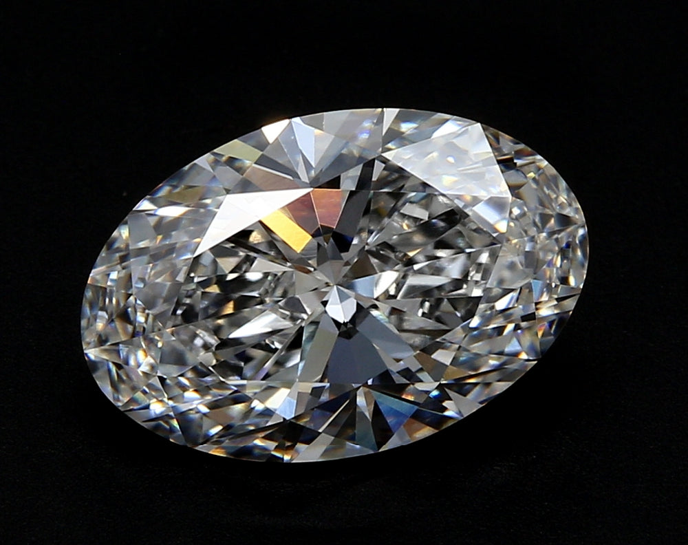 2.86 Carat Oval Lab Diamond with  Cut Diamond in 14KT  view 1
