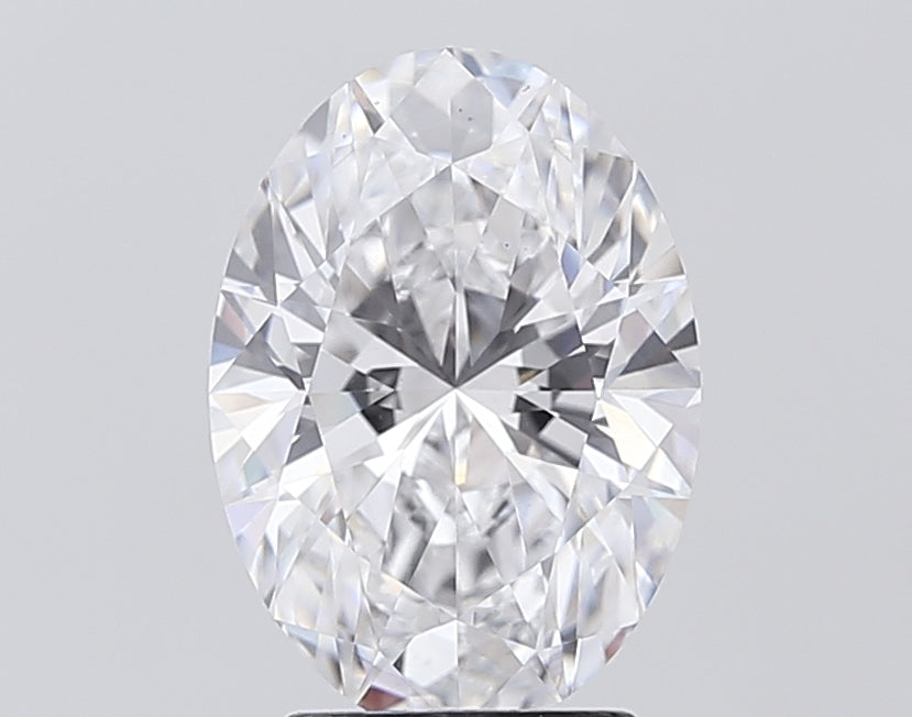 3.08 Carat Oval Lab Diamond with  Cut Diamond in 14KT  view 1

