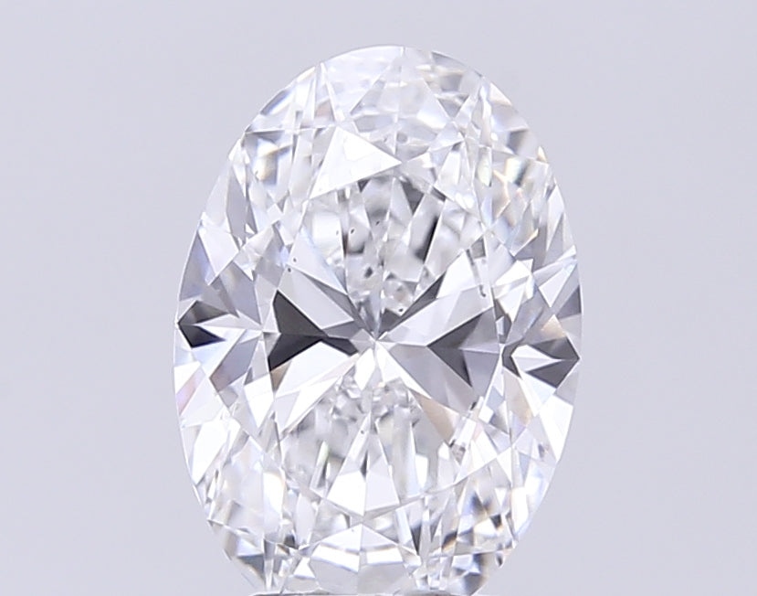 3.11 Carat Oval Lab Diamond with  Cut Diamond in 14KT  view 1
