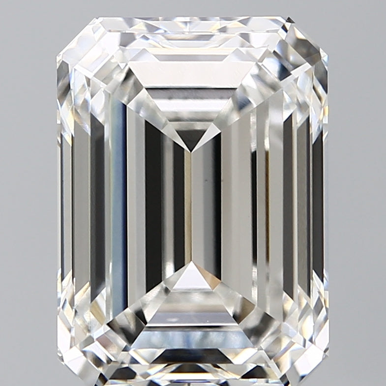 9.05 Carat Emerald Lab Diamond with  Cut Diamond in 14KT  view 1
