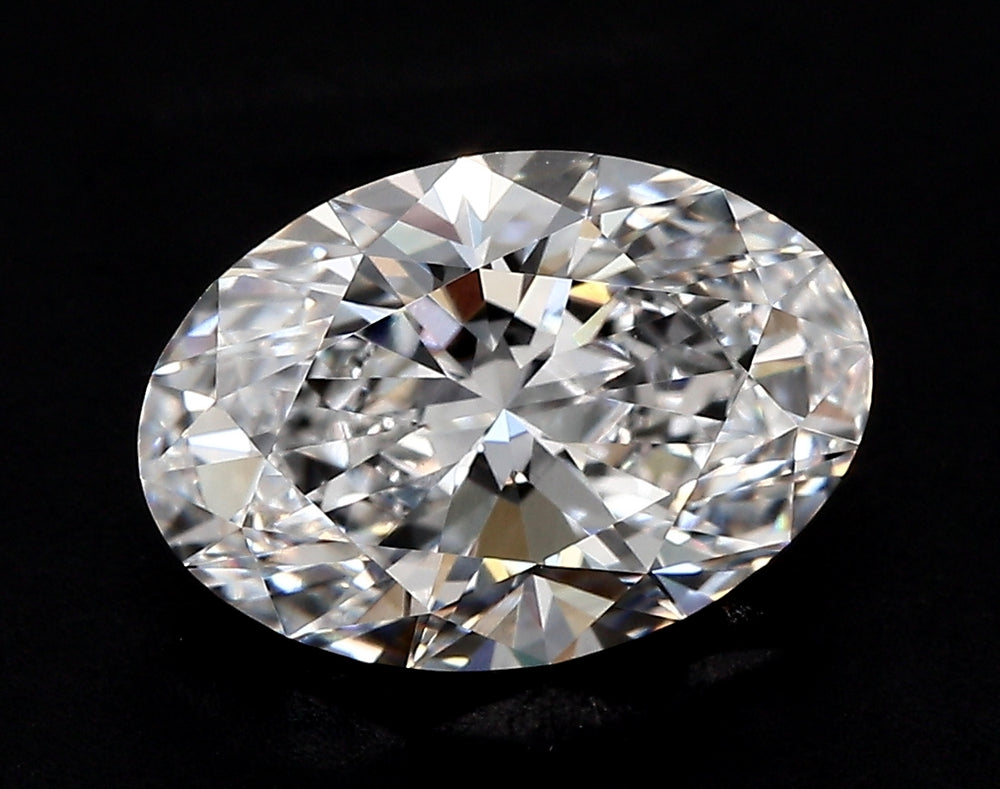 4.09 Carat Oval Lab Diamond with  Cut Diamond in 14KT  view 1

