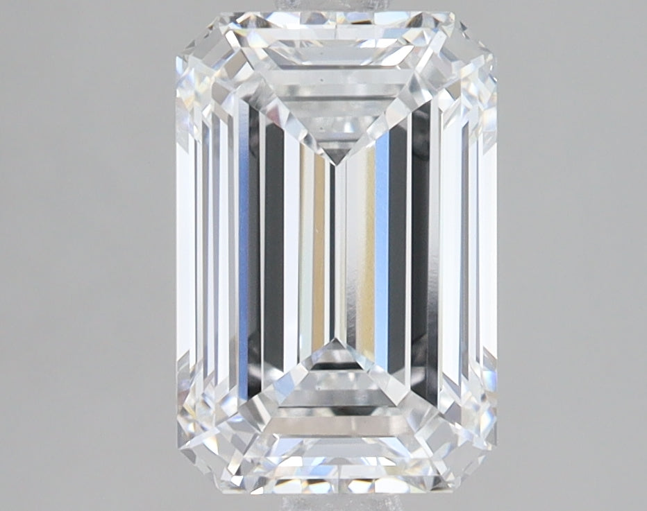 2.58 Carat Emerald Lab Diamond with  Cut Diamond in 14KT  view 1
