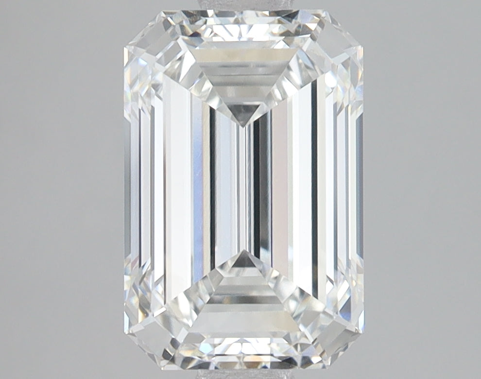 3.03 Carat Emerald Lab Diamond with  Cut Diamond in 14KT  view 1
