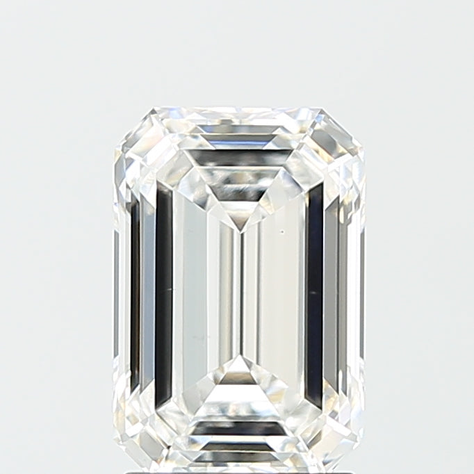2.53 Carat Emerald Lab Diamond with  Cut Diamond in 14KT  view 1
