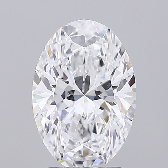 2.1 Carat Oval Lab Diamond with  Cut Diamond in 14KT  view 1
