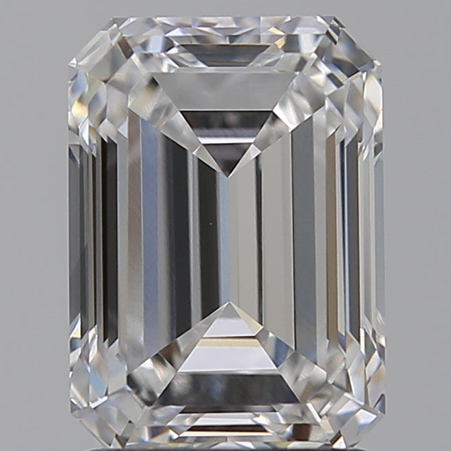 2.04 Carat Emerald Lab Diamond with  Cut Diamond in 14KT  view 1
