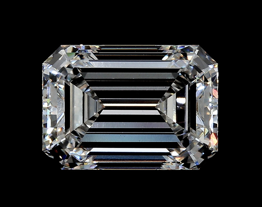 3.09 Carat Emerald Lab Diamond with  Cut Diamond in 14KT  view 1
