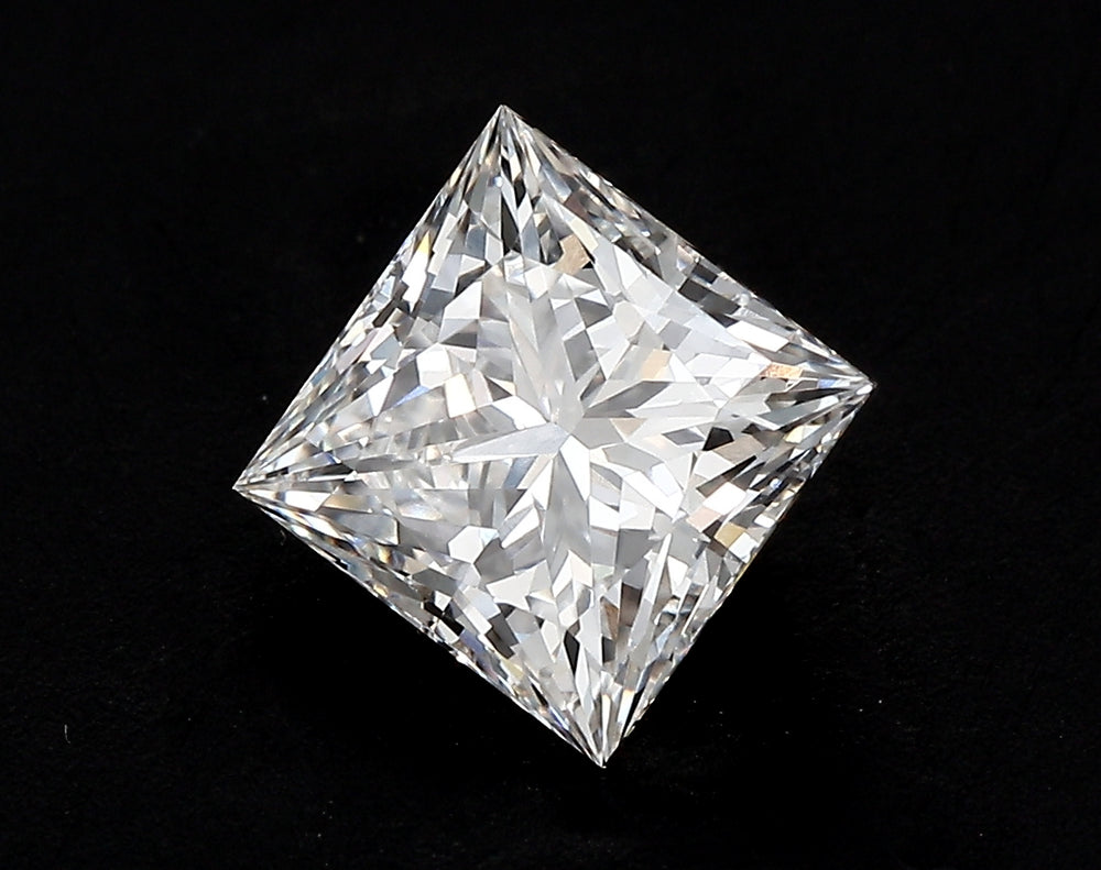 2.58 Carat Princess Lab Diamond with  Cut Diamond in 14KT  view 1

