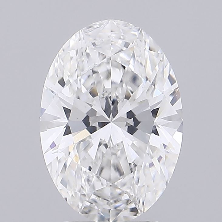 3.09 Carat Oval Lab Diamond with  Cut Diamond in 14KT  view 1
