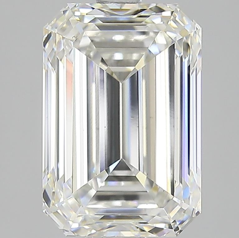 4.08 Carat Emerald Lab Diamond with  Cut Diamond in 14KT  view 1
