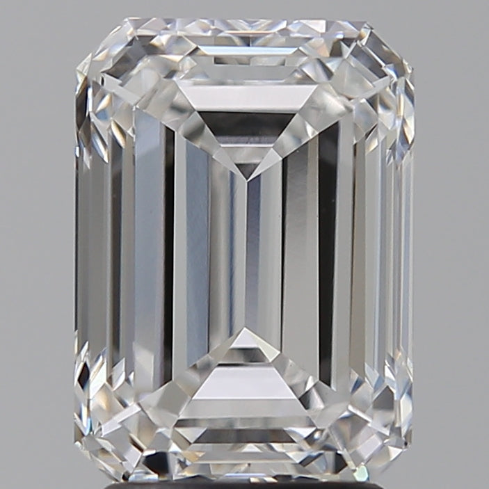 3.09 Carat Emerald Lab Diamond with  Cut Diamond in 14KT  view 1
