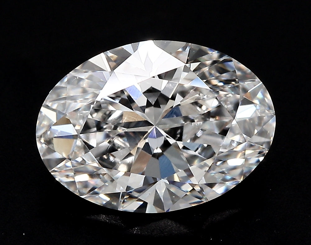 3.43 Carat Oval Lab Diamond with  Cut Diamond in 14KT  view 1
