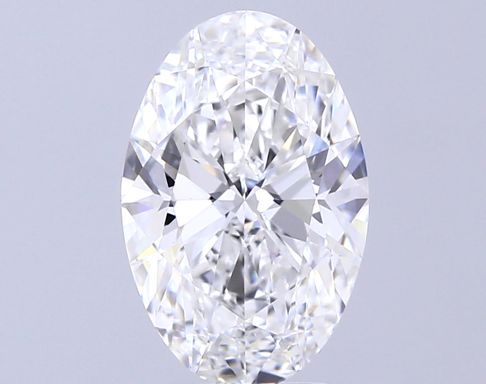 4.02 Carat Oval Lab Diamond with  Cut Diamond in 14KT  view 1
