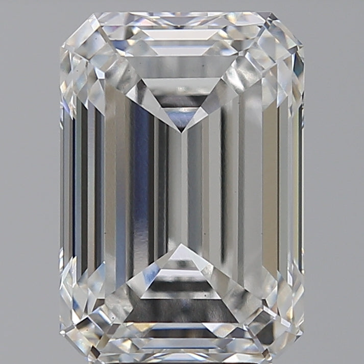 6.27 Carat Emerald Lab Diamond with  Cut Diamond in 14KT  view 1
