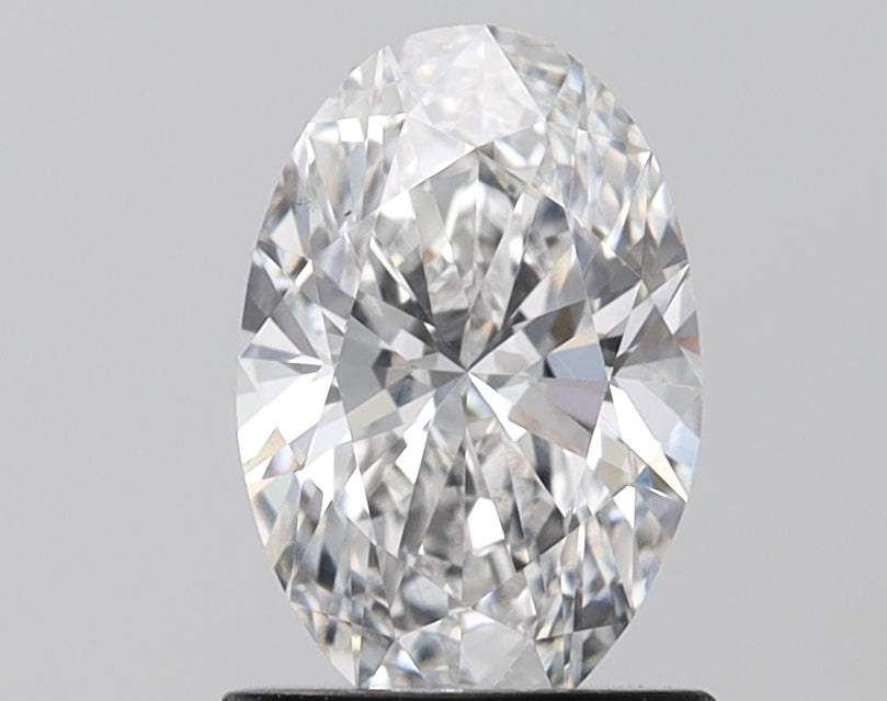 1.42 Carat Oval Lab Diamond with  Cut Diamond in 14KT  view 1
