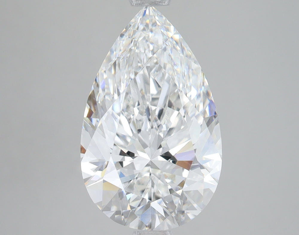4.08 Carat Pear Lab Diamond with  Cut Diamond in 14KT  view 1
