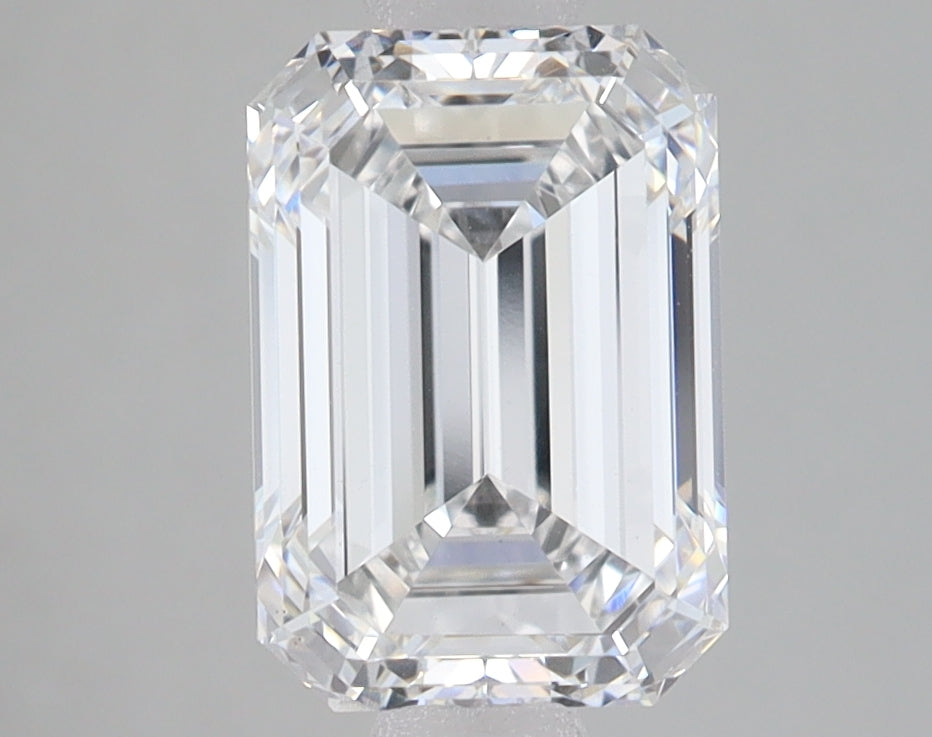 2.59 Carat Emerald Lab Diamond with  Cut Diamond in 14KT  view 1
