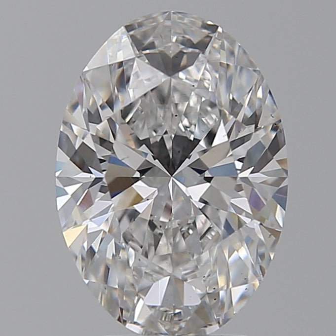 3.27 Carat Oval Lab Diamond with  Cut Diamond in 14KT  view 1
