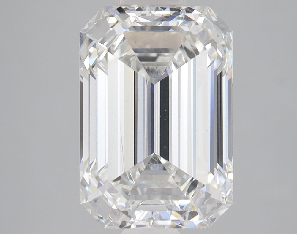 3.7 Carat Emerald Lab Diamond with  Cut Diamond in 14KT  view 1
