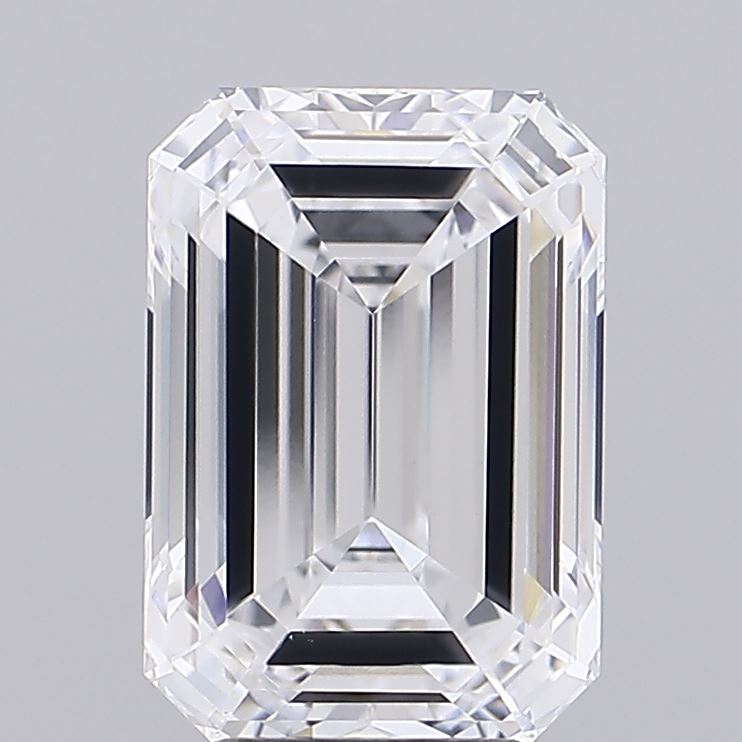 3.94 Carat Emerald Lab Diamond with  Cut Diamond in 14KT  view 1
