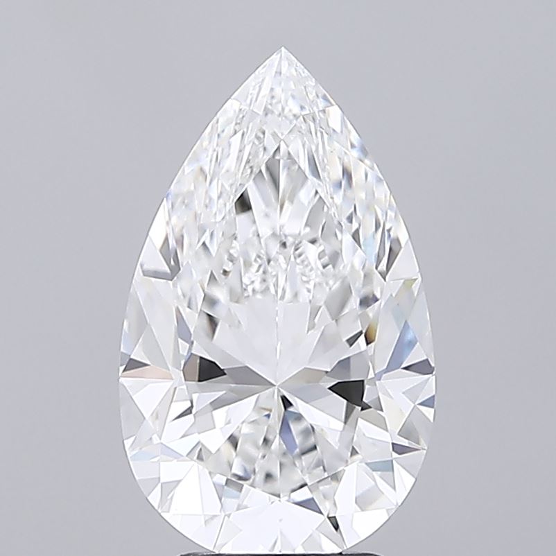 4.07 Carat Pear Lab Diamond with  Cut Diamond in 14KT  view 1
