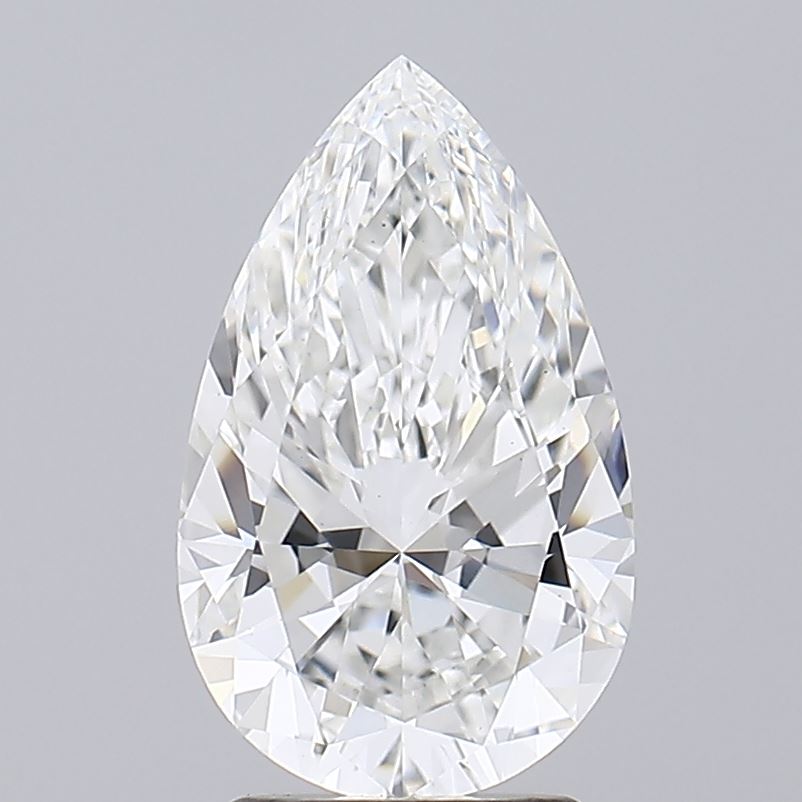 2.5 Carat Pear Lab Diamond with  Cut Diamond in 14KT  view 1
