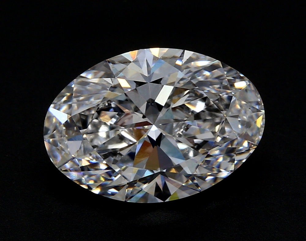 3.57 Carat Oval Lab Diamond with  Cut Diamond in 14KT  view 1
