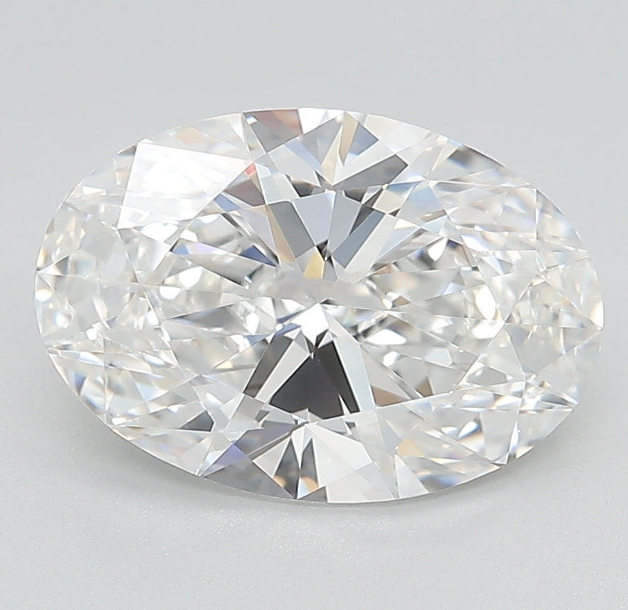 3.3 Carat Oval Lab Diamond with  Cut Diamond in 14KT  view 1
