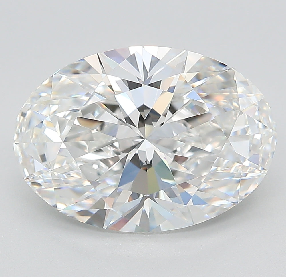 4.23 Carat Oval Lab Diamond with  Cut Diamond in 14KT  view 1

