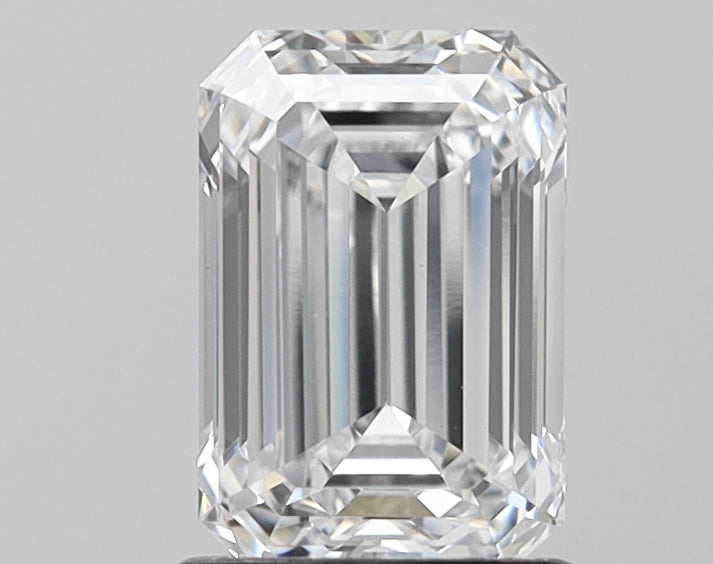 1.5 Carat Emerald Lab Diamond with  Cut Diamond in 14KT  view 1
