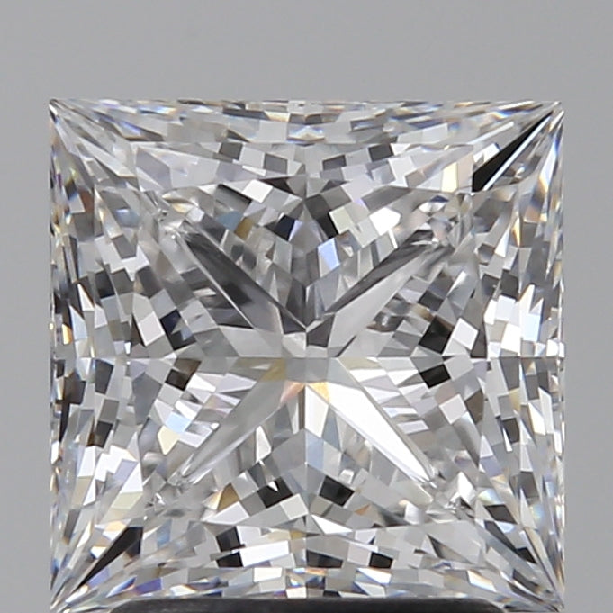 2.54 Carat Princess Lab Diamond with  Cut Diamond in 14KT  view 1

