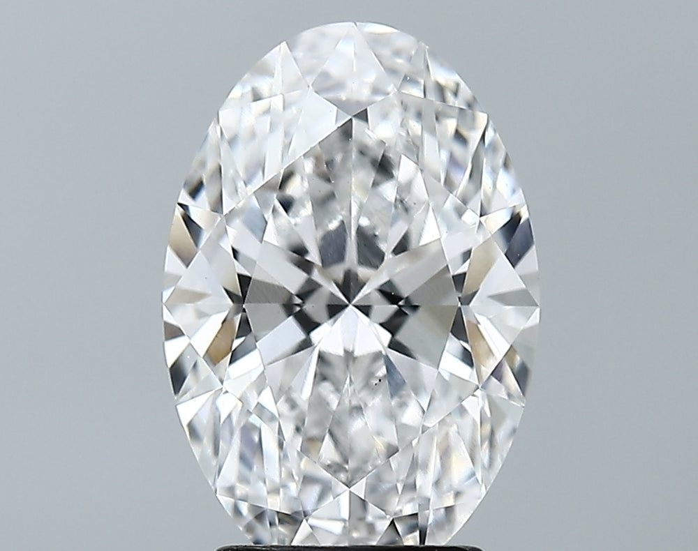 3.22 Carat Oval Lab Diamond with  Cut Diamond in 14KT  view 1
