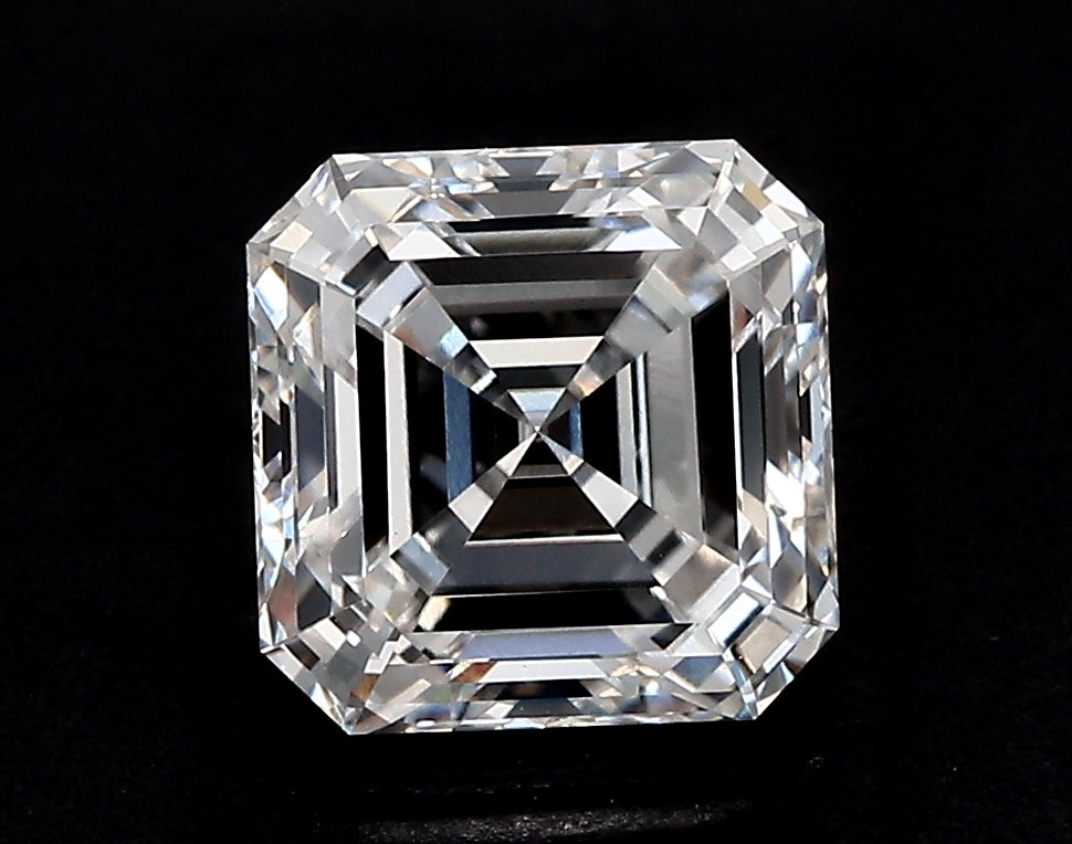 1.98 Carat Asscher Lab Diamond with  Cut Diamond in 14KT  view 1
